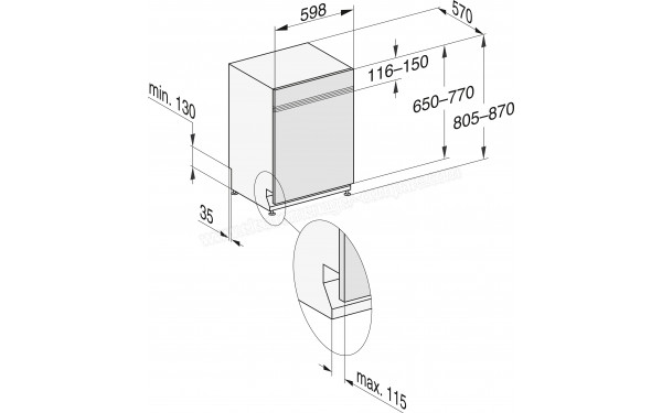 MIELE G 7410 SCi AutoDos - Dimensions