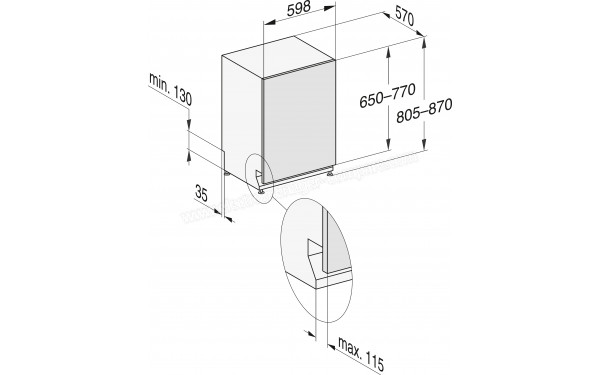 MIELE G 7460 SCVi AutoDos - Dimensions