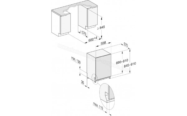 MIELE G 7465 SCVi XXL AutoDos - Dimensions