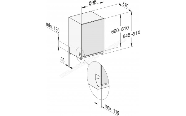 MIELE G 7478 SCVi XXL AutoDos Excell - Dimensions