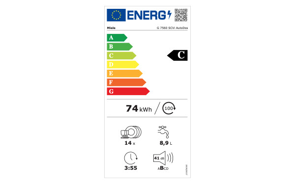 MIELE G 7560 SCVi AutoDos - &Eacute;tiquette &eacute;nergie v2