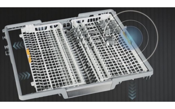 MIELE G 7565 SCVi XXL AutoDos - Vue du tiroir sup&eacute;rieur (cr&eacute;dit : Boulanger)