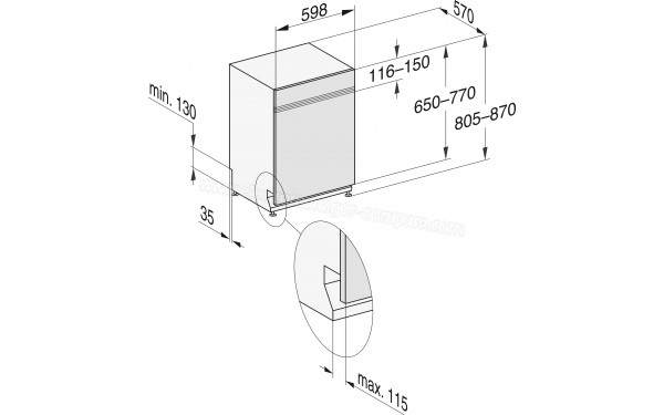 MIELE G 7610 SCi AutoDos Noir - Dimensions