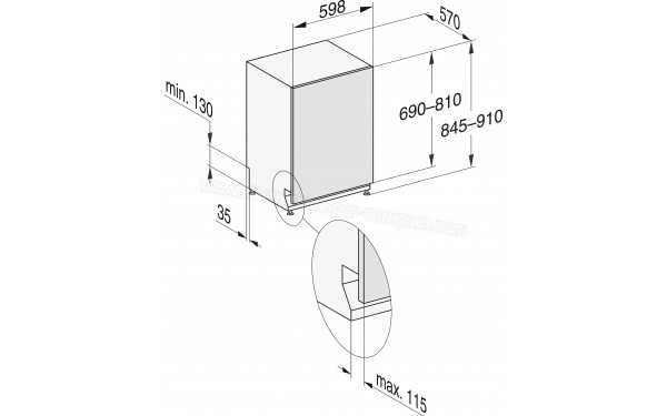 MIELE G 7665 SCVi XXL AutoDos - Dimensions