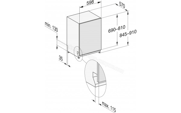 MIELE G 7695 SCVi XXL AutoDos K2O - Dimensions