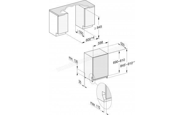 MIELE G 7795 SCVi XXL AutoDos K2O - Dimensions
