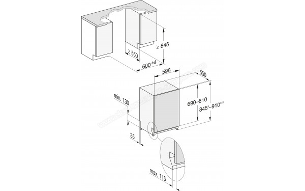MIELE G 7985 SCVi XXL AutoDos K2O - Dimensions
