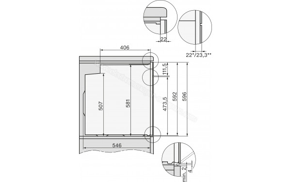 MIELE H 2465 B Active NR - Dimensions