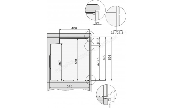 MIELE H 2861 BP BB - Dimensions