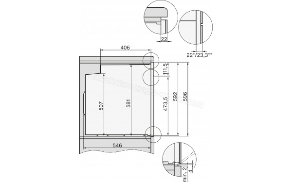 MIELE H 2861 BP NR - Dimensions