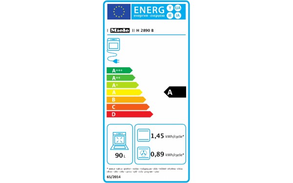 MIELE H 2890 B - &Eacute;tiquette &eacute;nergie