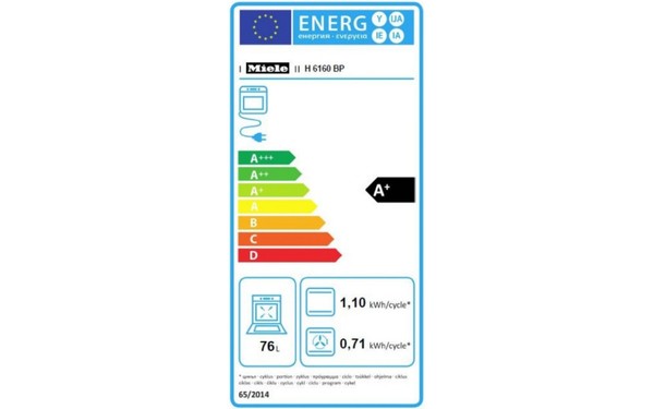 MIELE H 6160 BP IN - &Eacute;tiquette &eacute;nergie