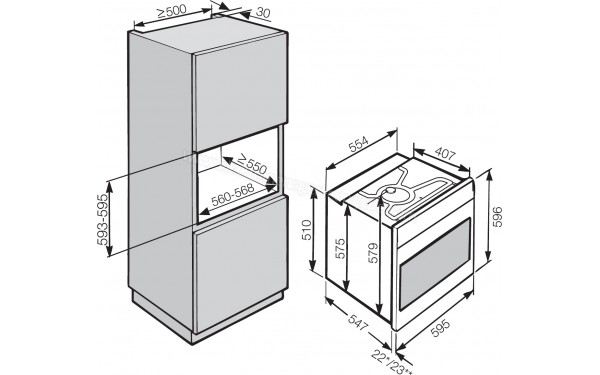 MIELE H 6461 BPX GR - Sch&eacute;ma technique