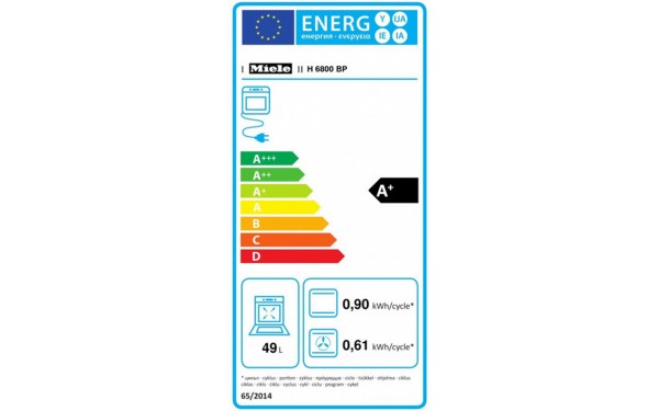 MIELE H 6800 BP IN - &Eacute;tiquette &eacute;nergie