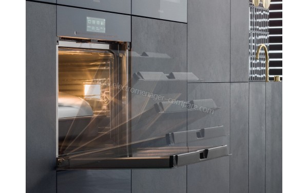 MIELE H 6860 BPX GR - Vue 3/4 gauche syst&egrave;me d'ouverture de porte