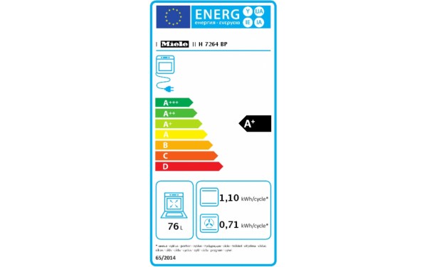 MIELE H 7264 BP GR - &Eacute;tiquette &eacute;nergie