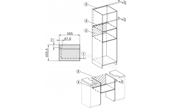 MIELE H 7440 BMX PB - Dimensions