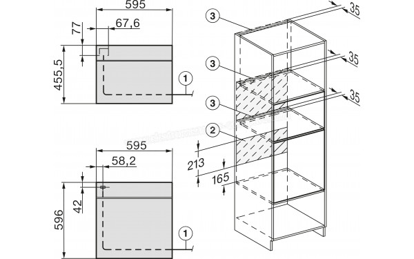 MIELE H 7440 BMX PB - Dimensions