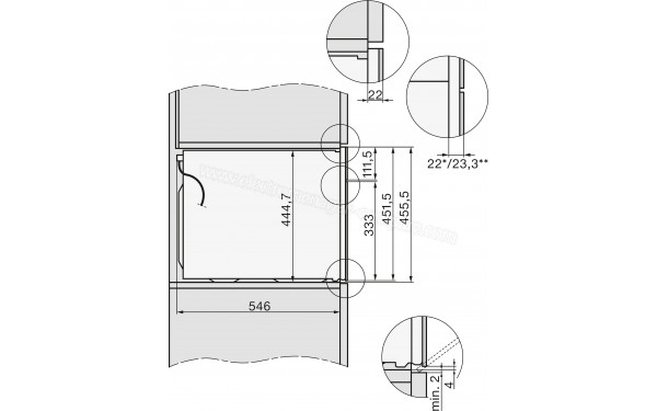 MIELE H 7840 BMX PB - Dimensions