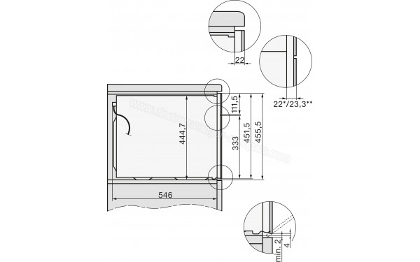 MIELE H 7840 BMX PB - Dimensions