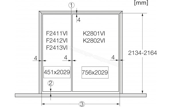 MIELE K 2802 Vi - Dimensions