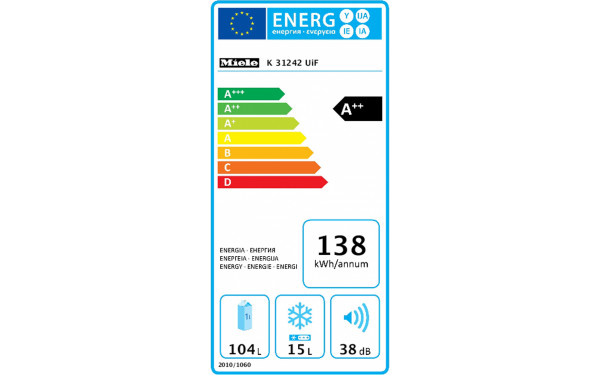 MIELE K 31242 UiF - &Eacute;tiquette &eacute;nergie
