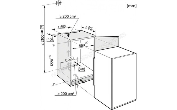 MIELE K 34122 I - Schema d'encastrement