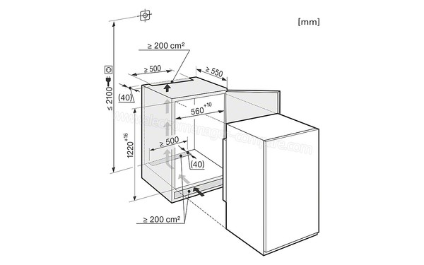 MIELE K 34142 iF - Schema d'encastrement