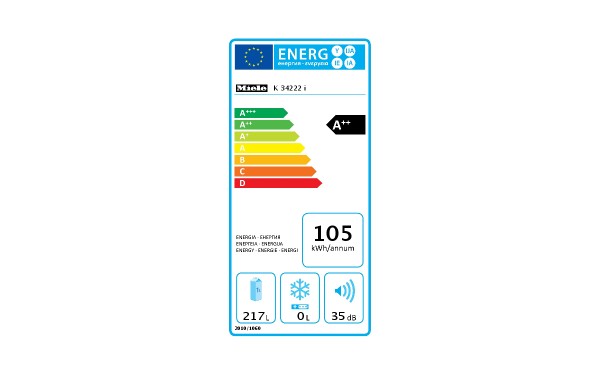 MIELE K 34222 i - &Eacute;tiquette &eacute;nergie