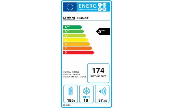 MIELE K 34242 iF - &Eacute;tiquette &eacute;nergie