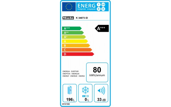 MIELE K 34673 ID - &Eacute;tiquette &eacute;nergie