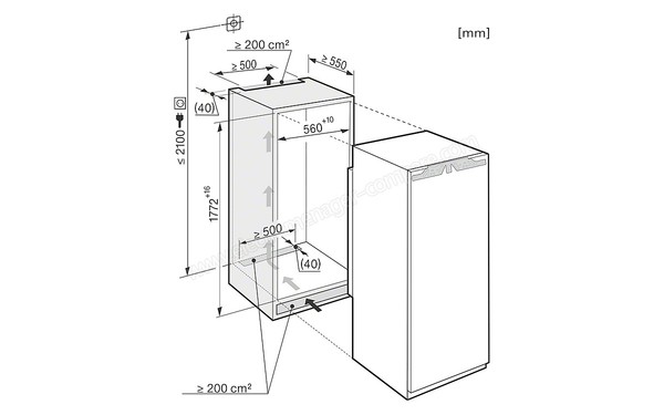 MIELE K 37222 iD - Schema d'encastrement