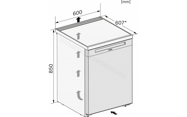 MIELE K 4002 D Blanc - Dimensions