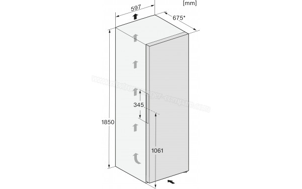 MIELE K 4373 DD Blanc - Dimensions