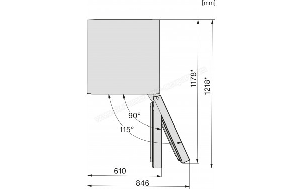 MIELE K 4373 DD Blanc - Dimensions