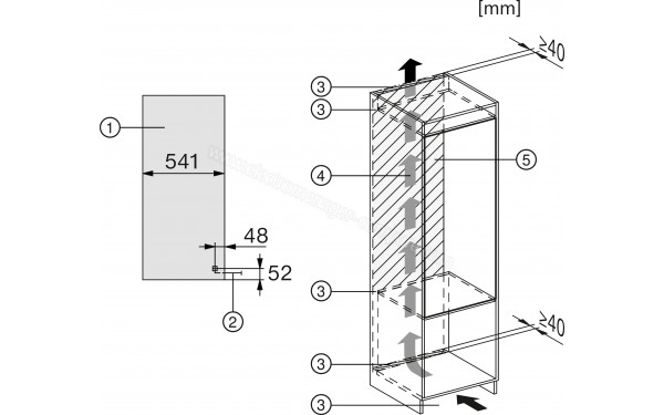 MIELE K 7325 E - Dimensions