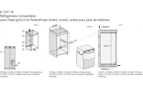 MIELE K 7377 B - Dimensions