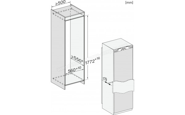 MIELE K 7737 D - Dimensions