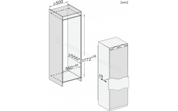 MIELE K 7747 C 125 Gala Edition - Dimensions