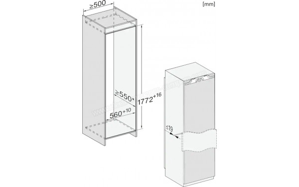 MIELE K 7767 D - Dimensions