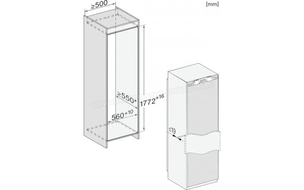 MIELE K 7777 C - Dimensions
