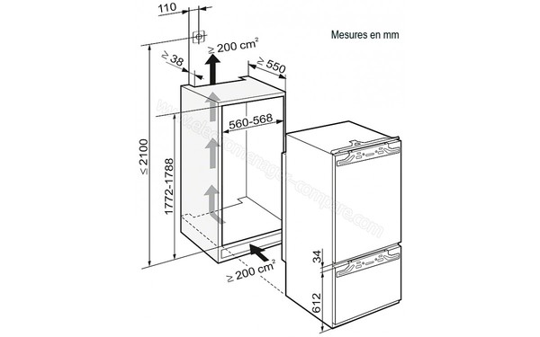 MIELE K 9759 IDF-4 - Sch&eacute;ma d'encastrement
