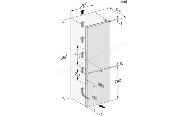 MIELE KD 4172 E Active Inox - Dimensions