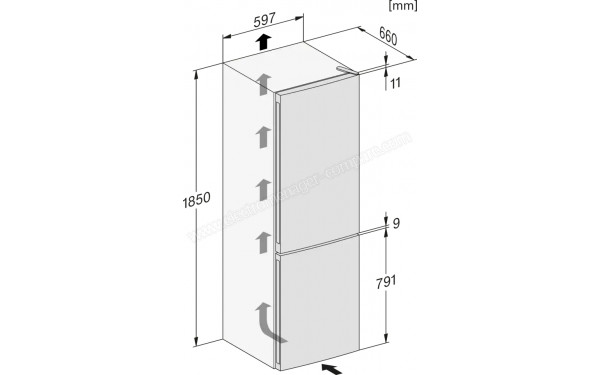 MIELE KDN 4174 E Active Blanc - Dimensions