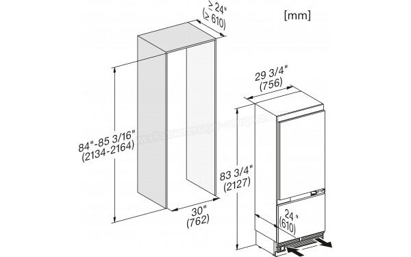 MIELE KF 2802 Vi - Dimensions