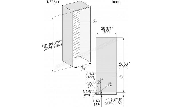MIELE KF 2802 Vi - Dimensions