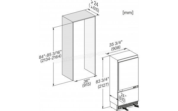 MIELE KF 2912 Vi - Dimensions
