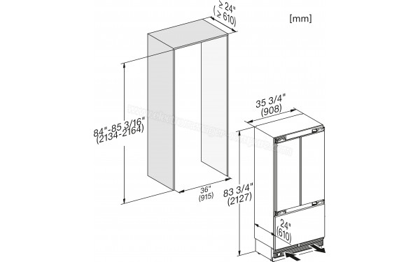 MIELE KF 2982 Vi - Dimensions