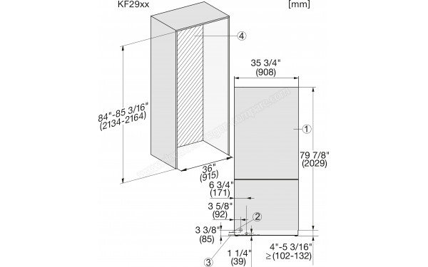 MIELE KF 2982 Vi - Dimensions