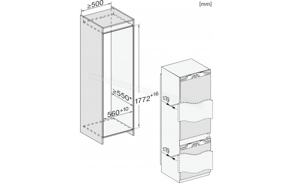 MIELE KF 7742 C - Dimensions